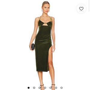 Lovers and Friends - Hart Midi Dress in Dark Olive